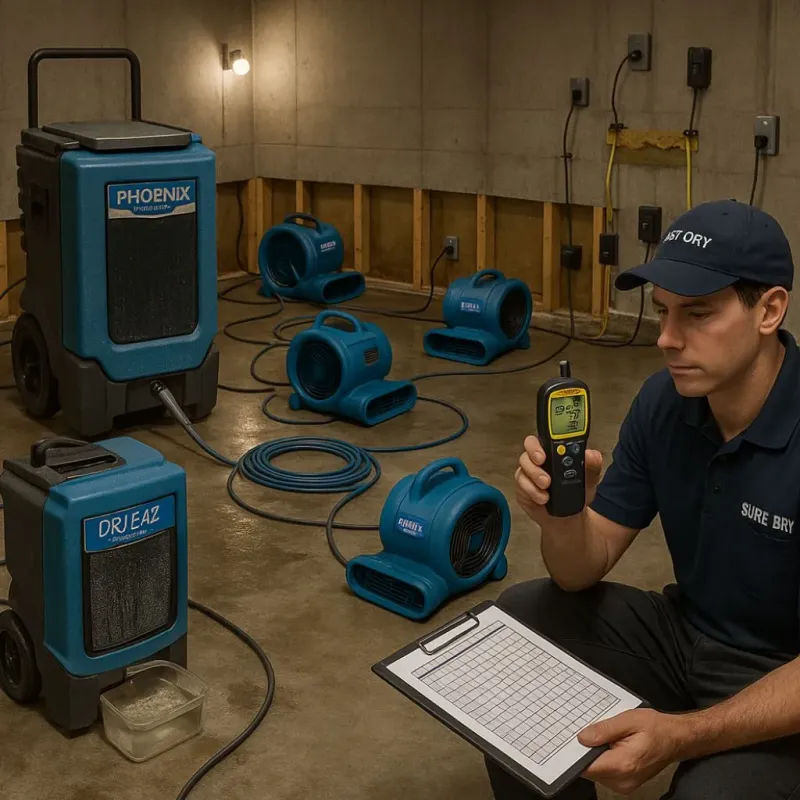 Structural Drying and Dehumidification process in Round Lake Beach, IL